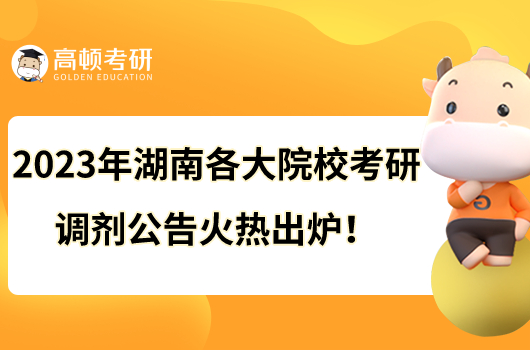 2023年湖南各大院?？佳姓{(diào)劑公告火熱出爐！