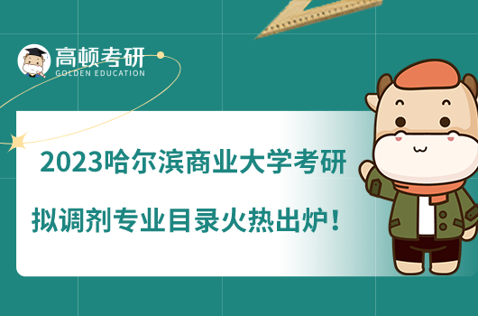 2023哈爾濱商業(yè)大學考研擬調劑專業(yè)目錄火熱出爐！