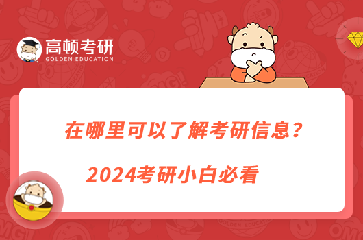 在哪里可以了解考研信息？2024考研小白必看